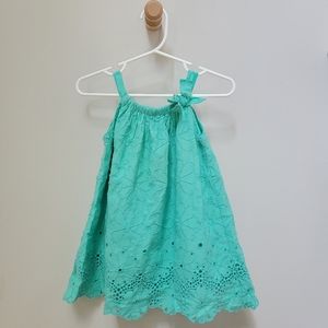 Gap Baby Swing Dress, Teal with Floral Eyelet Print, size 12-18 months